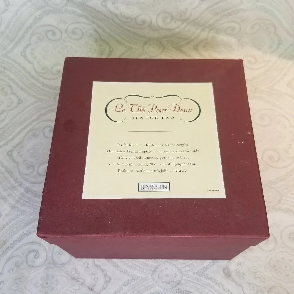 NIB Restoration Hardware Tea For Two Gift Set Teapots